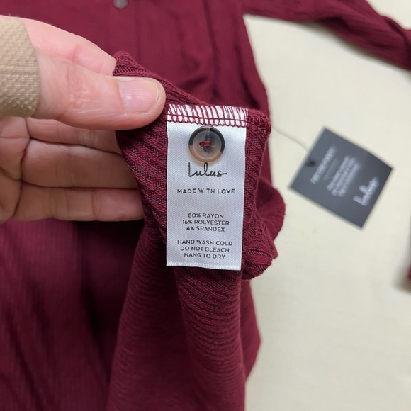 NWT Lulus XS Sweet Comfort Burgundy swing dress - Picture 6 of 11